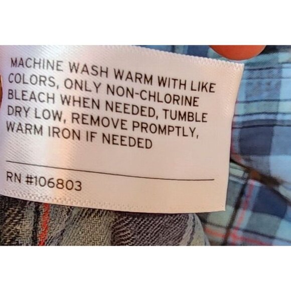 Duluth Trading Co Relaxed Fit Plaid Button Down Long Sleeve Flannel Shirt Size L - Picture 12 of 14
